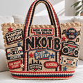 NKOTB Straw-Style Embellished Tote Bag NTKO