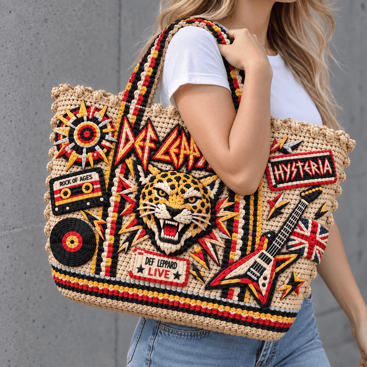 DLPR Straw-Style Embellished Tote Bag NTKO