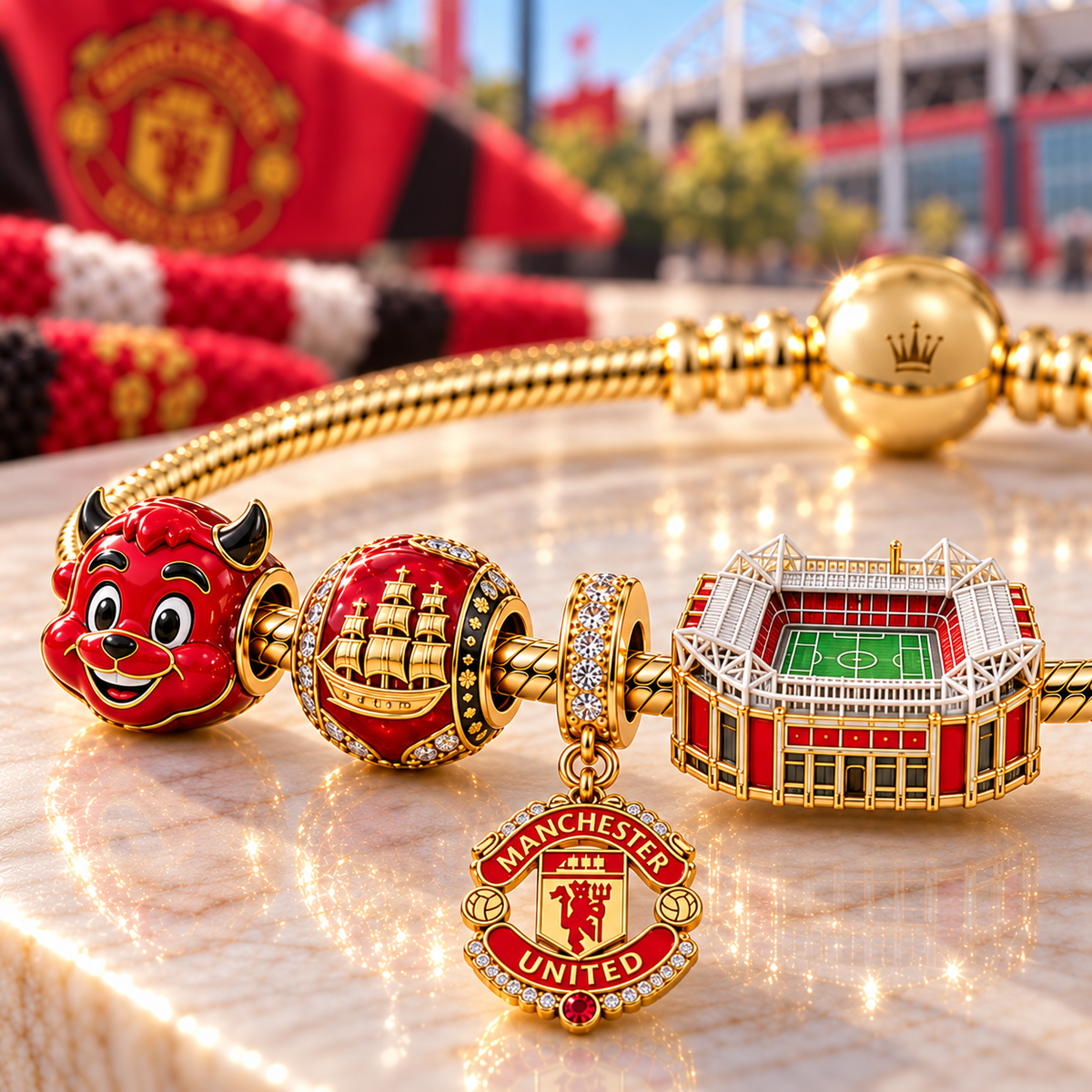 MU Gold Charm Bracelet Set NHVH