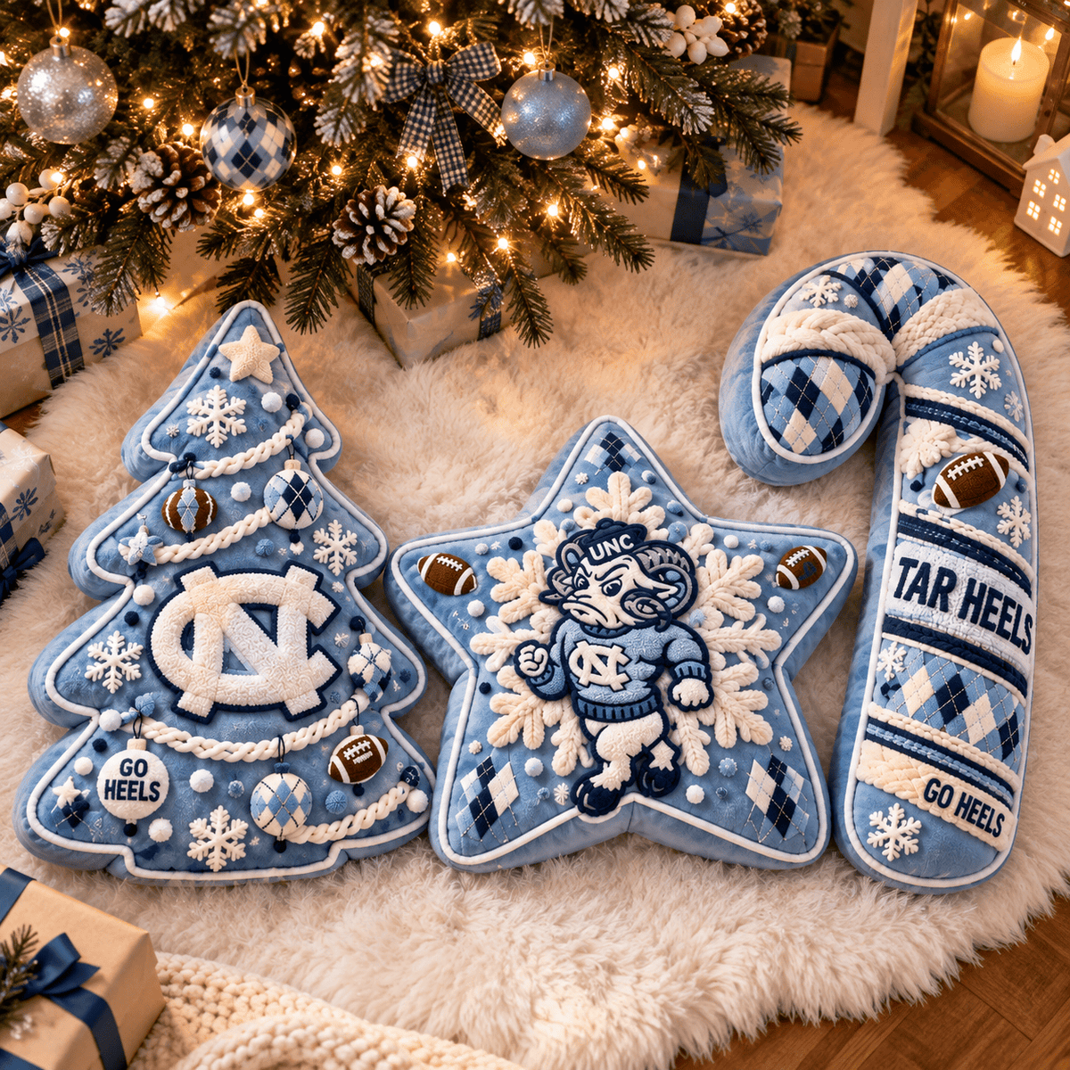 UNC Christmas Tree Base Pillow Set HTTT