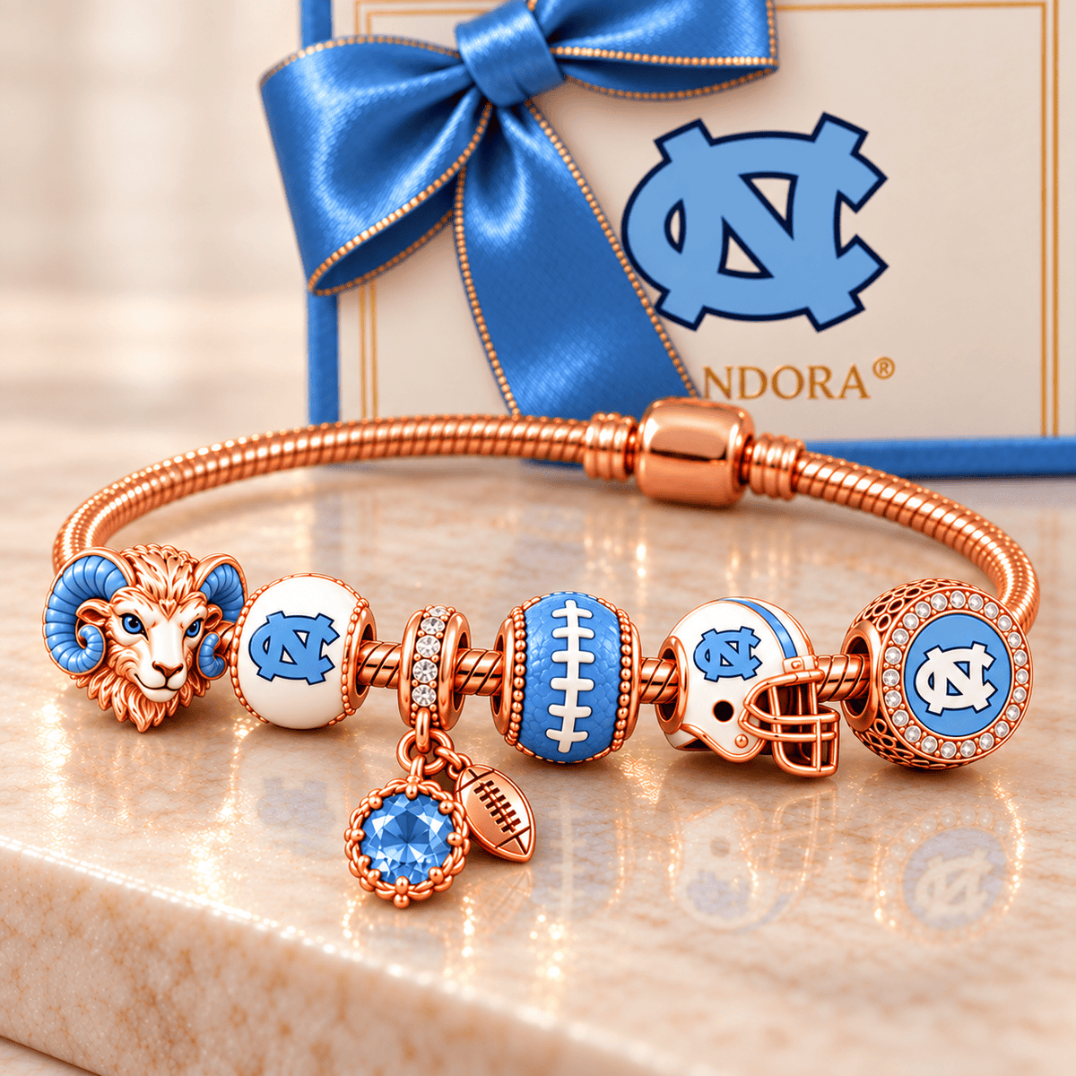 UNC Gold Charm Bracelet Set PNPA
