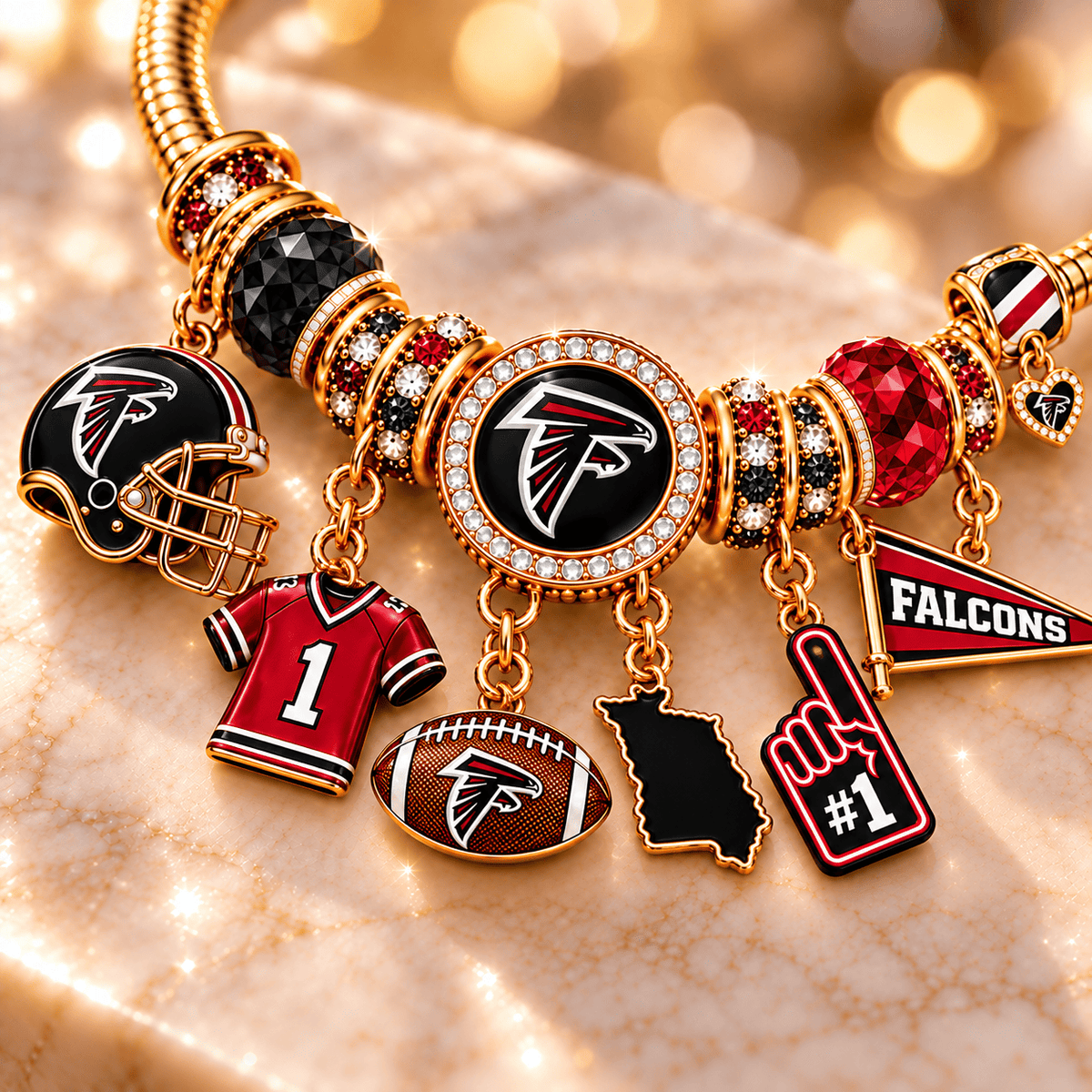 ATF Gold Charm Bracelet Set PNPA