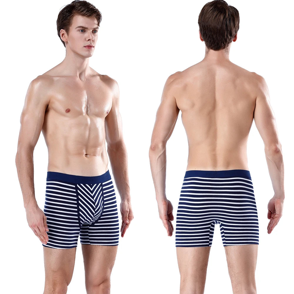 4pcs Print Men's Panties With Hole Sexy Cotton Boxers For Man Underwear Boxershorts Wholesale Lot Underpants Male Shorts Calecon