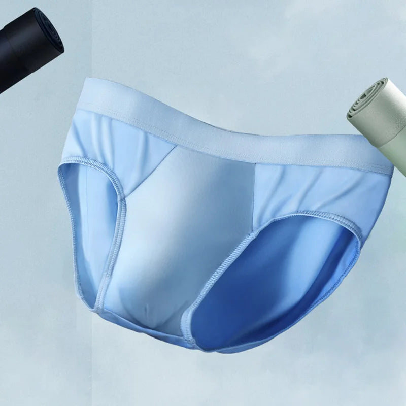 4PCS underwear, men's triangular underpants with  slits, large space, antibacterial inner crotch